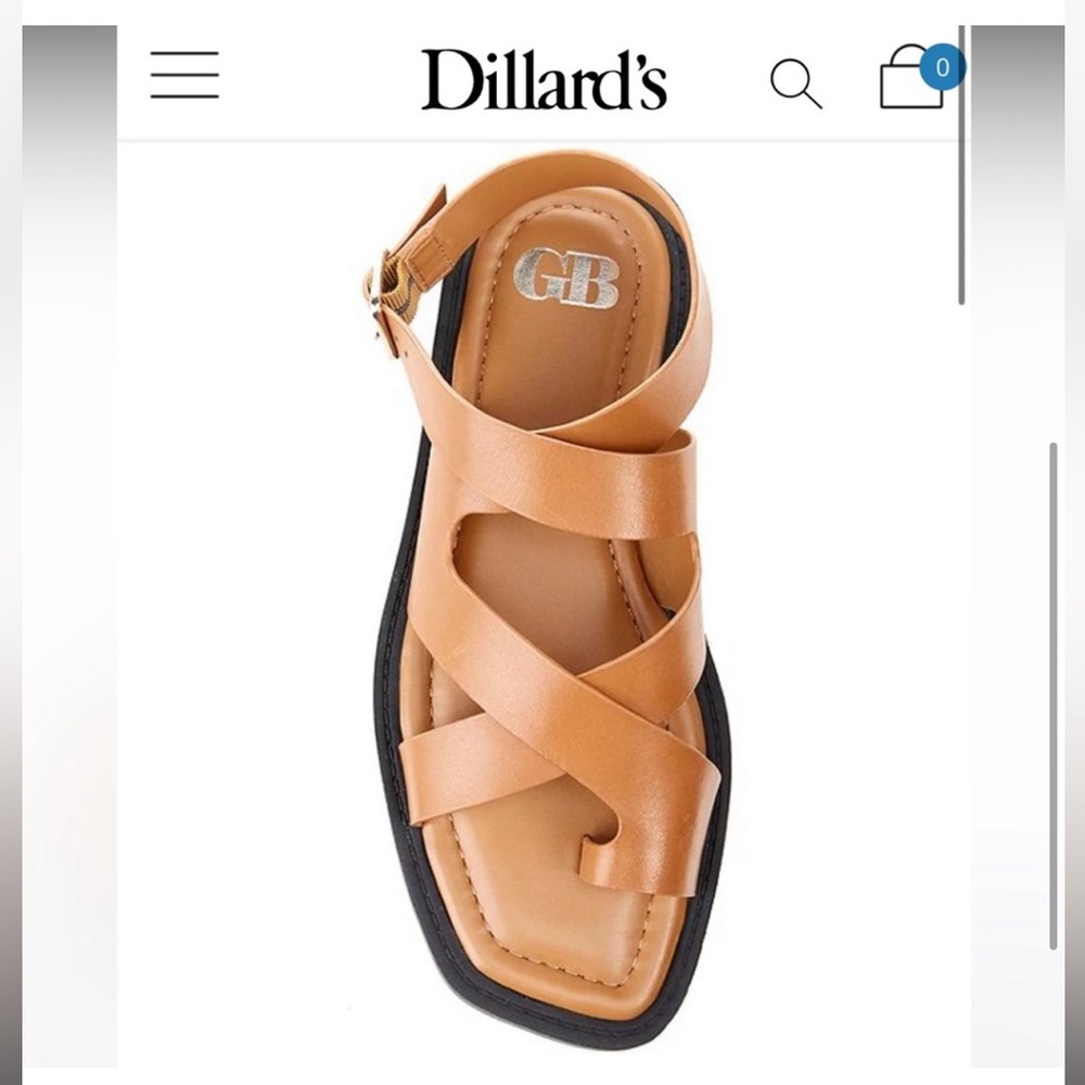 Back-Stage Leather Toe Ring Flat Thong Sandals